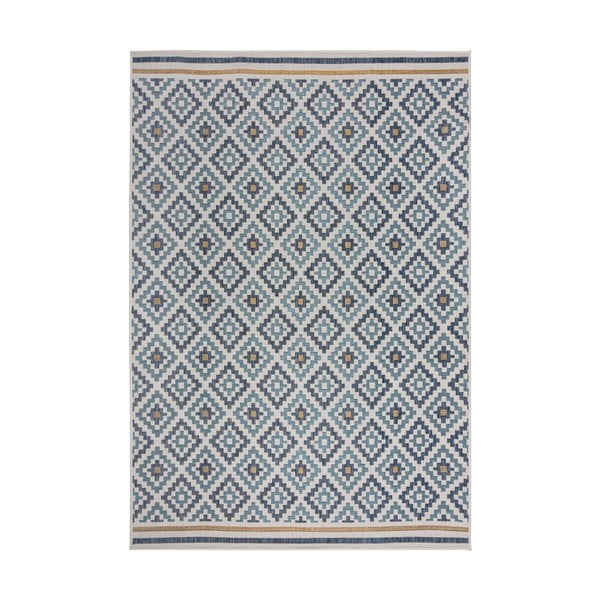 Sárga-kék kültéri-beltéri szőnyeg 200x290 cm Zia Trellis – Flair Rugs