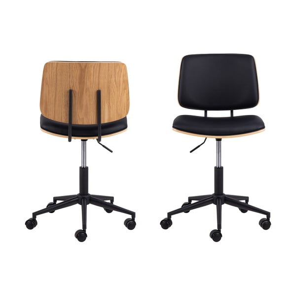 Fekete bőrutánzat irodai szék Owen – Actona-image-4