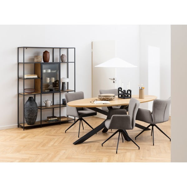 Szürke kárpitozott étkezőfotel szett 2 db-os Laura – Actona-image-2