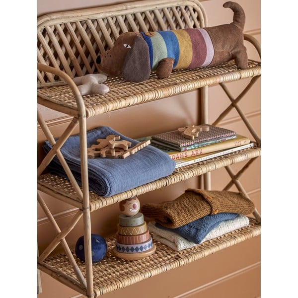 Sötétkék pamut gyerek takaró 100x80 cm Muslin - Bloomingville Mini-image-1