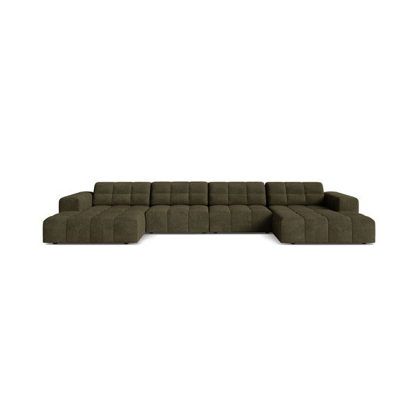 Khaki zsenília (U alakú) sarokkanapé Chicago – Cosmopolitan Design