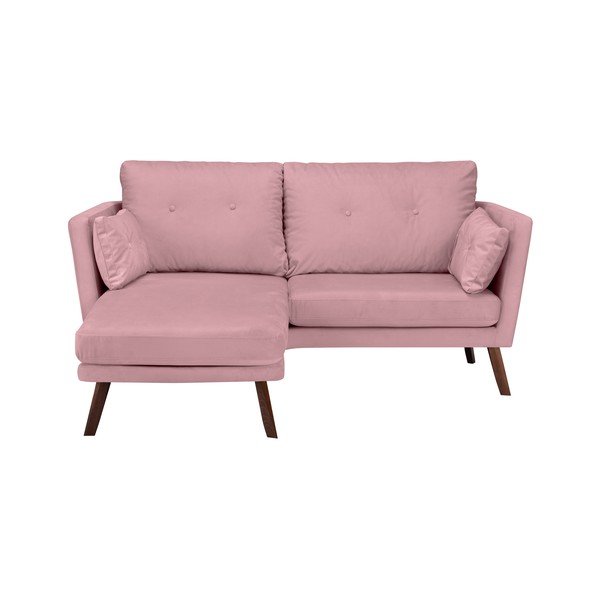 Elena világos rózsaszín háromszemélyes kanapé, bal oldali fekvőfotellel - Mazzini Sofas-image-4