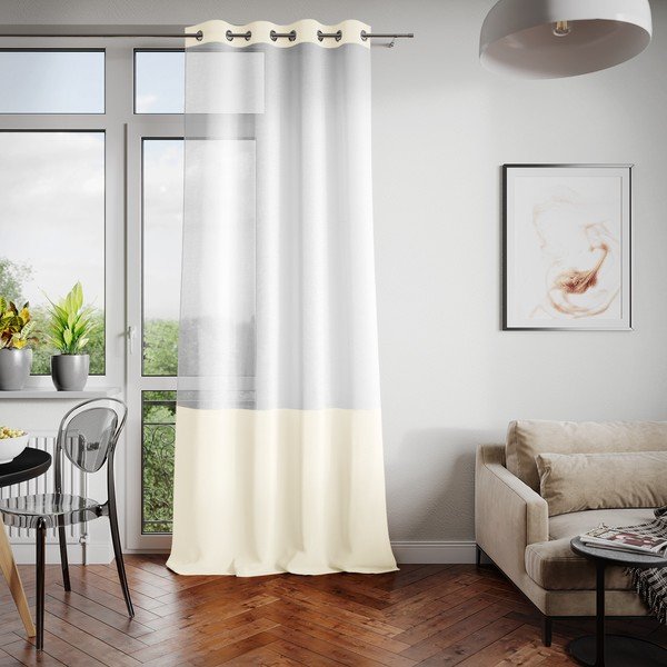 Irvelette Eyelets fehér-bézs függöny, 140 x 270 cm - AmeliaHome-image-2