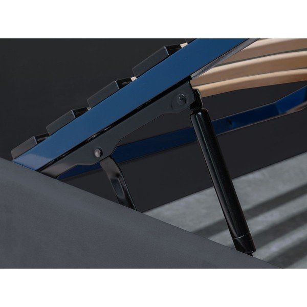 Antracitszürke kárpitozott franciaágy tárolóhellyel ágyráccsal 160x200 cm Palmyre – Bobochic Paris-image-4