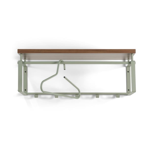 Barna-szürkészöld fém fali fogas polccal 70 cm Rex – Spinder Design-image-2