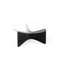 Fekete kerek dohányzóasztal üveg asztallappal 87x87 cm Madera – Umbra