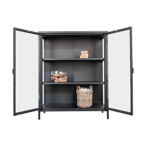 Fekete fém tálalószekrény 80x101,5 cm Brisbane – House Nordic-image-2