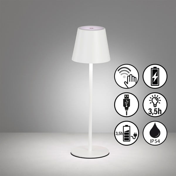 Fehér LED asztali lámpa fém búrával (magasság 36,5 cm) Viletto – Fischer & Honsel-image-3