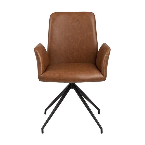 Konyakbarna kárpitozott karfás étkezőfotel Naya – Actona-image-2