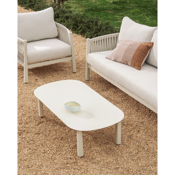 Bézs-krémszínű akácfa ötszemélyes kerti lounge szett Aleria – Kave Home-image-2