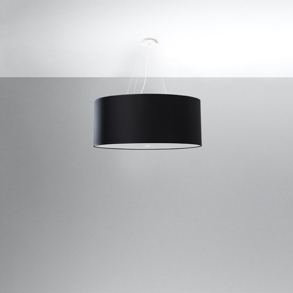 Fekete függőlámpa textil búrával ø 70 cm Volta – Sollux-image-2