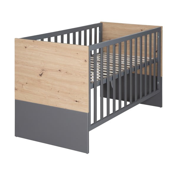 Szürke-natúr színű babaágy 60x120 cm Anna – Roba