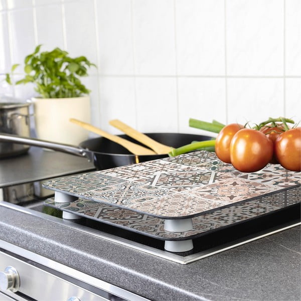 Edzett üveg tűzhely fedőlap szett 2 db-os 30x52 cm Universal Tile – Wenko-image-1