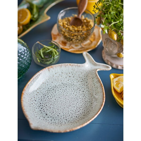 Kék-bézs szervírozó kőedény tányér Fleur – Bloomingville-image-4