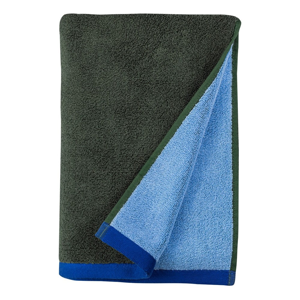 Sötétzöld-kék frottír bio pamut törölköző 50x90 cm Soft  Mette Ditmer Denmark