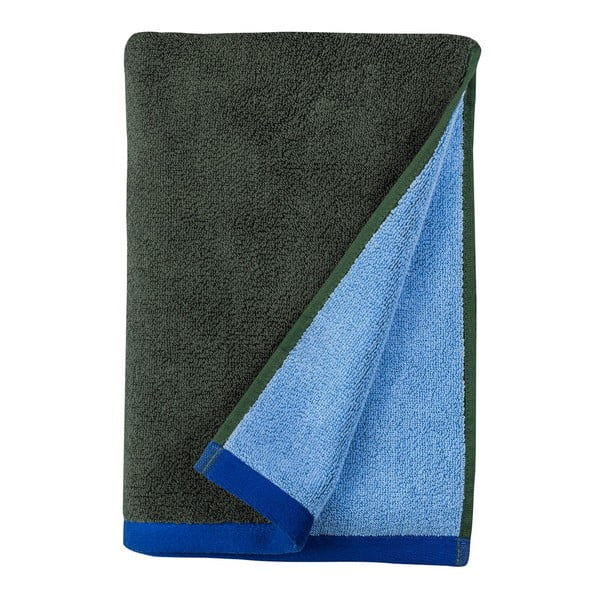 Sötétzöld-kék frottír bio pamut törölköző 50x90 cm Soft – Mette Ditmer Denmark