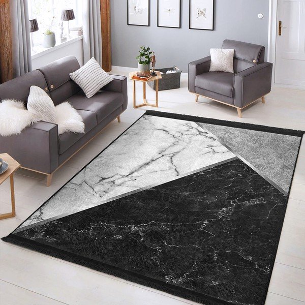 Fehér-fekete szőnyeg 80x150 cm – Mila Home-image-1