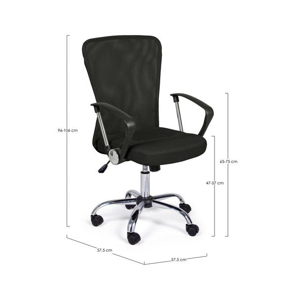 Fekete kárpitozott irodai szék Brisbane – Yes Everyday-image-3