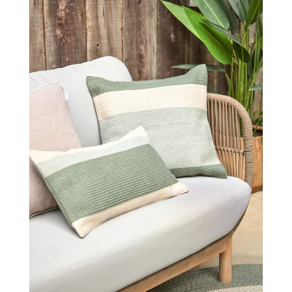 Leeith zöld párnahuzat újrahasznosított műanyagból, 30 x 50 cm - Kave Home-image-4