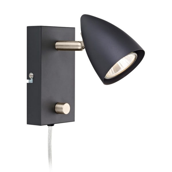Ciro fekete fali lámpa ezüstszínű részletekkel - Markslöjd