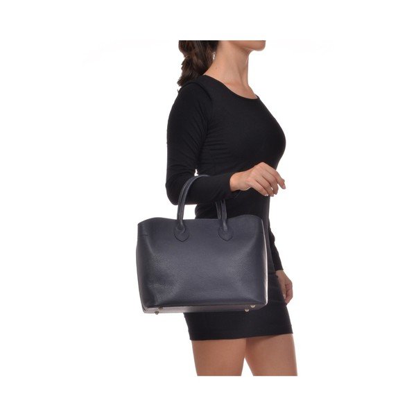 Shopping Blu sötétkék bőr kézitáska - Isabella Rhea-image-1