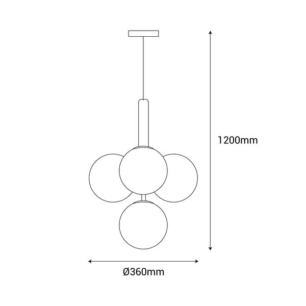 Musa fekete függőlámpa, magasság 120 cm - SULION-image-3