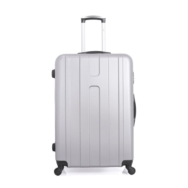 Ioulia ezüstszínű gurulós bőrönd, 97 l - Hero