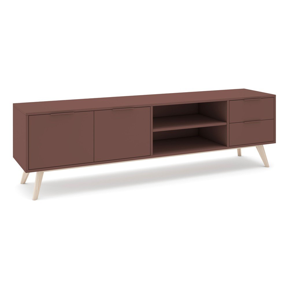 Terrakotta színű matt TV-állvány 180x53x40 cm Campus – Marckeric