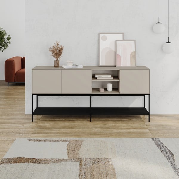 Fekete-krémszínű komód 180x80x40 cm Amira – Marckeric-image-1