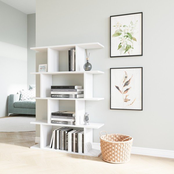 Fehér könyvespolc 90x127 cm Harmon – Kalune Design-image-2