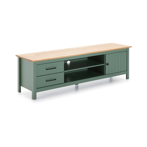 Zöld-natúr színű borovi fenyő TV-állvány 158x47 cm Miranda – Marckeric-image-2