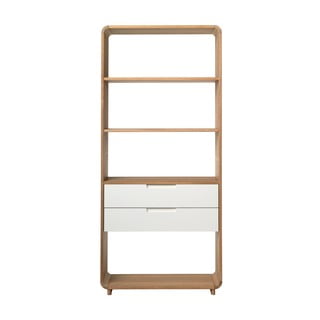 Amalfi fehér tölgyfa könyvespolc - Unique Furniture
