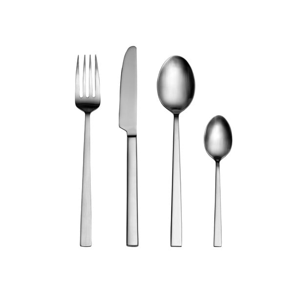 Matt ezüstszínű acél evőeszköz készlet 16 db-os – Bitz