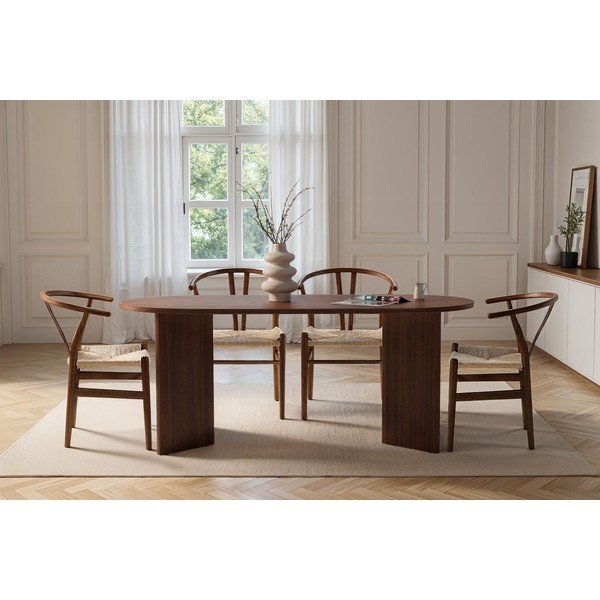 Étkezőasztal diófa dekorral 89,5x180 cm Sablin – Kalune Design-image-2
