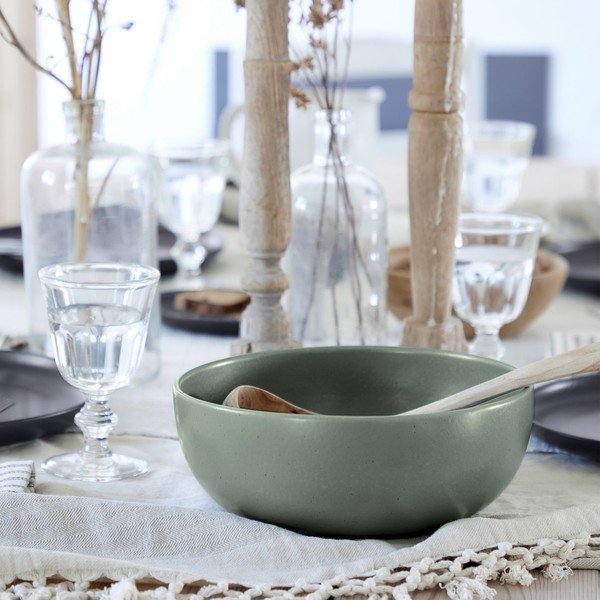 Zöld agyagkerámia szervírozó tál ø 25 cm Pacifica – Casafina-image-1