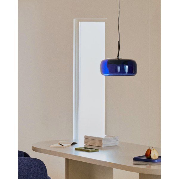 Sötétkék LED függőlámpa üveg búrával ø 38 cm Reig – Kave Home-image-3