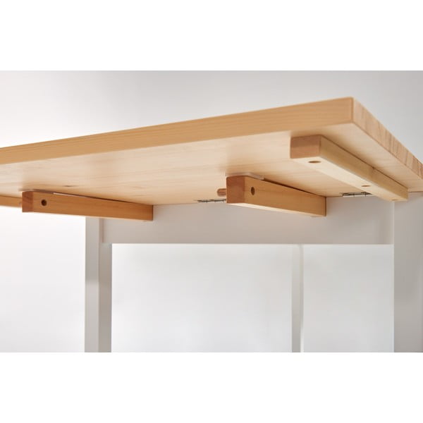 Brisbane bővíthető borovi fenyő étkezőasztal fehér konstrukcióval, 120 (200) x 70 cm - Bonami Essentials-image-4