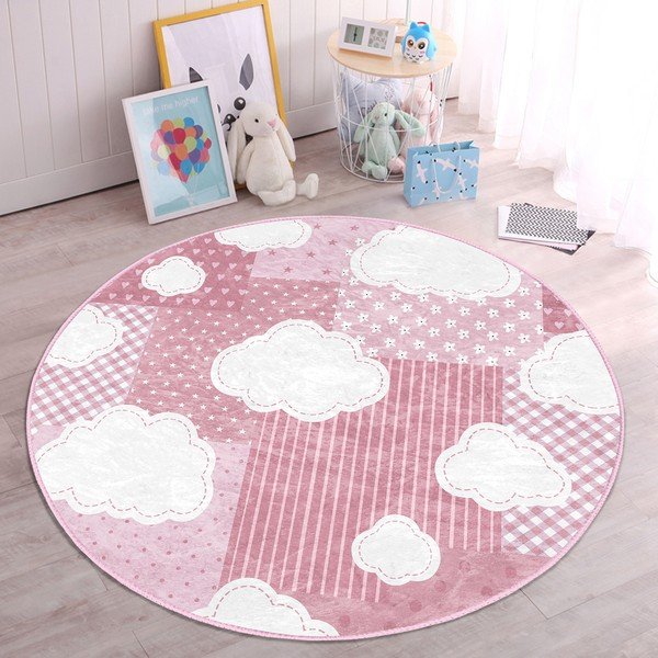 Rózsaszín gyerek szőnyeg ø 100 cm Comfort – Mila Home-image-4