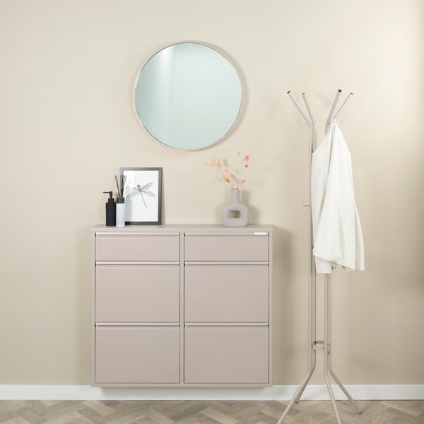 Szürkésbarna fém billenő ajtós cipőtartó 98x86x15 cm Billy – Spinder Design-image-1