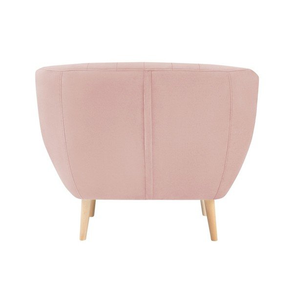 Sardaigne világos rózsaszín bársony fotel - Mazzini Sofas-image-4