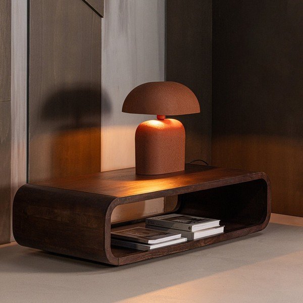 Sötét natúr színű mangófa dohányzóasztal 60x120 cm Kinu – WOOOD-image-3