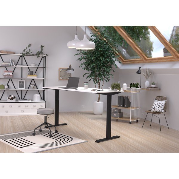 Íróasztal elektromosan állítható magassággal, fehér asztallappal 80x180 cm Jet – Germania-image-1