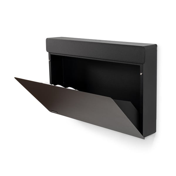 Fekete fém billenő ajtós-függő cipőtartó 78x48x13 cm Luigi – Spinder Design-image-3