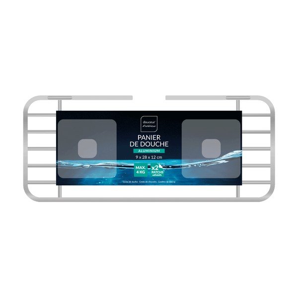 Fényes ezüstszínű öntapadós alumínium fürdőszobai polc Filaire Aluminium – douceur d'intérieur-image-2