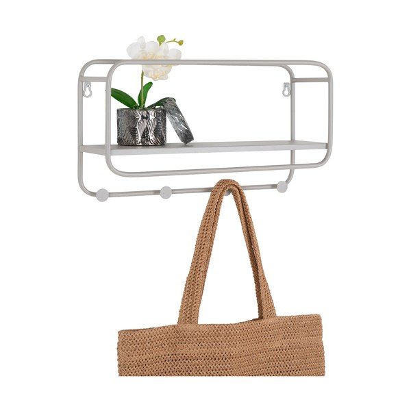 Világosszürke fém fali fogas polccal Feira – House Nordic-image-3