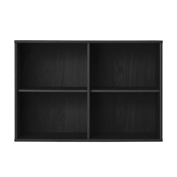 Fekete függő könyvespolc kőrisfa dekorral 89x61 cm Mistral – Hammel Furniture
