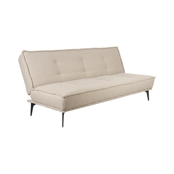 Bézs buklé kinyitható kanapé 184 cm Cielke – White Label-image-2