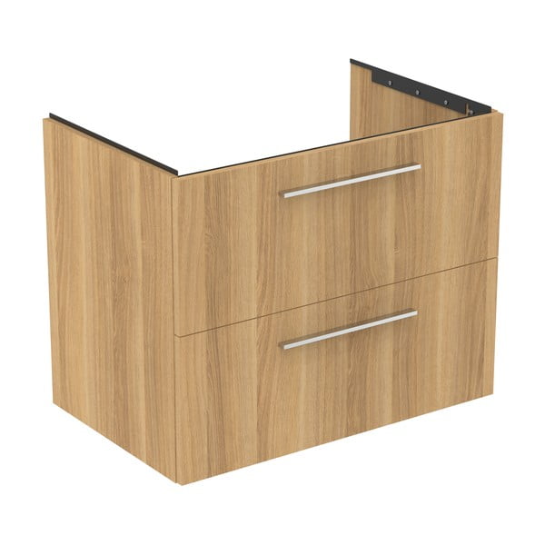 Natúr színű fali mosdó alatti szekrény tölgyfa dekorral 80x63 cm i.Life B – Ideal Standard-image-2