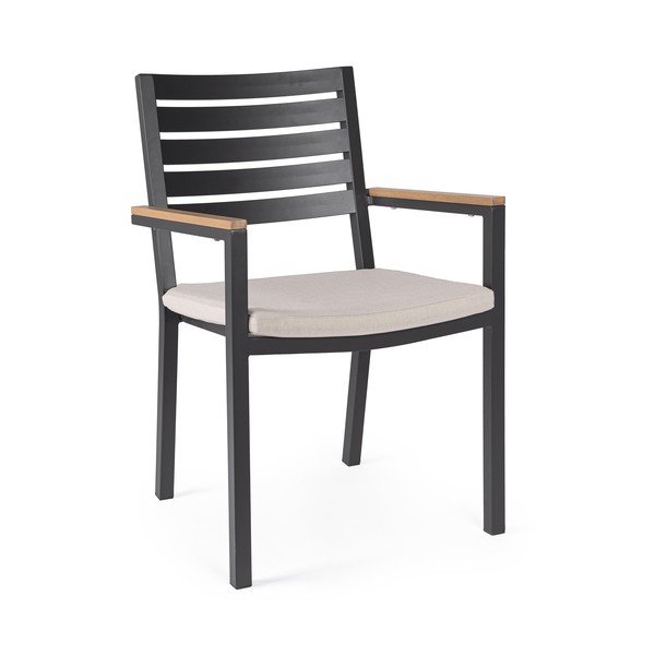 Antracitszürke fém kerti szék Henna – Bizzotto