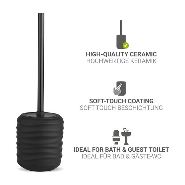 Fekete kerámia WC-kefe Illana – Wenko-image-3